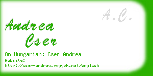 andrea cser business card